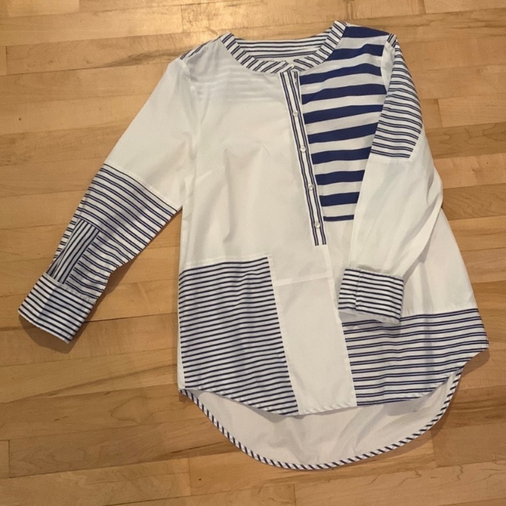 Women’s J. Crew Thomas Mason Tunic Top in Mixed Stripe - Picture 2 of 7